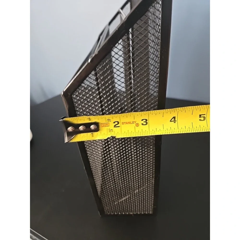 Three Section Tier Compartment Black Metal  Mesh Wire File Organizer‎